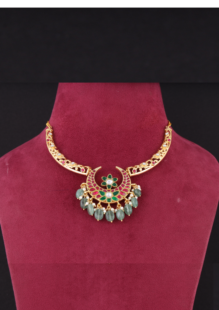 Chandrika Jadau Kundan Hasli Necklace