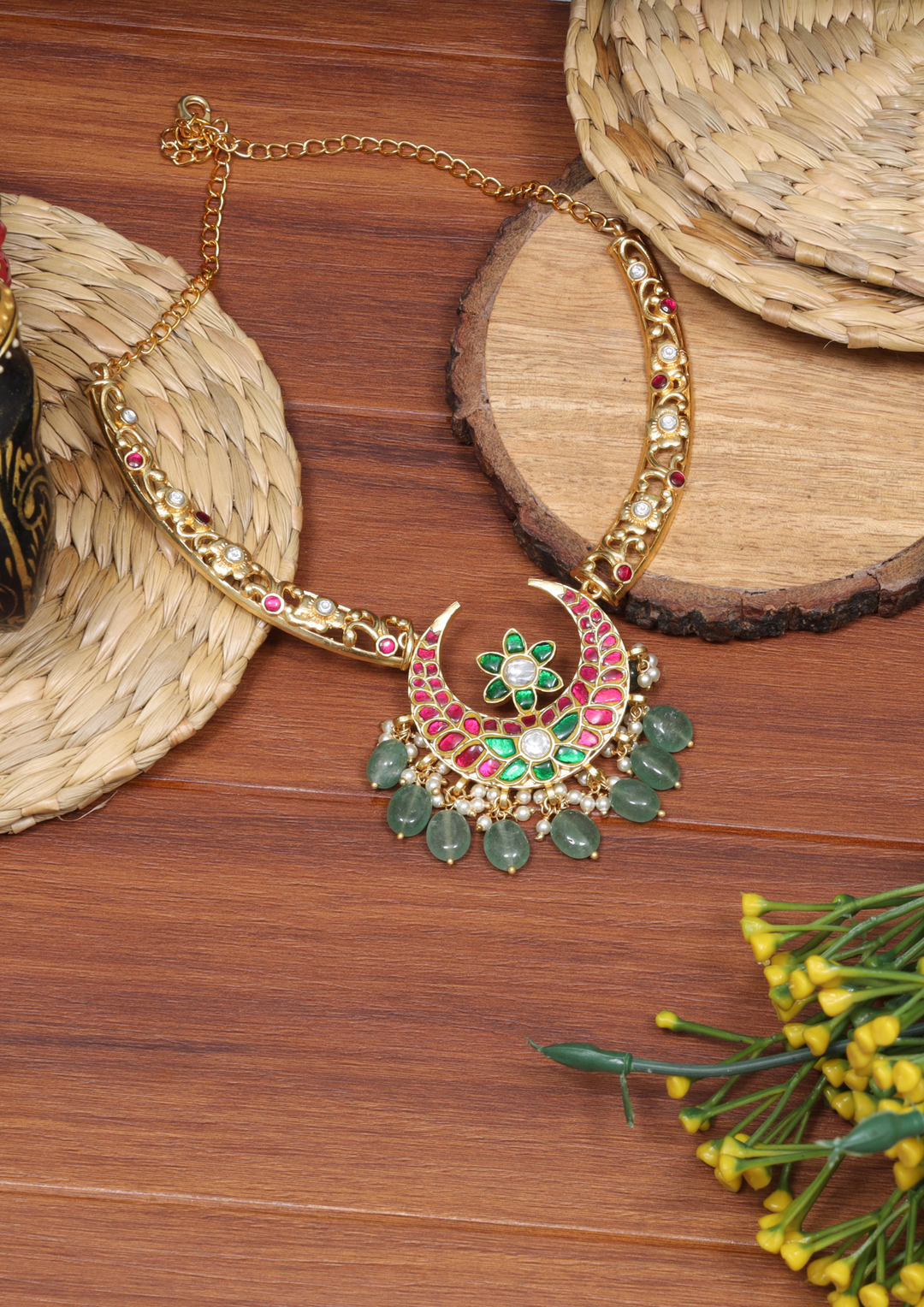 Chandrika Jadau Kundan Hasli Necklace