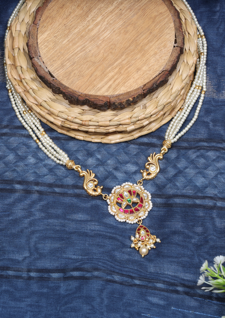 Chandrima Handcrafted Jadau Kundan Necklace