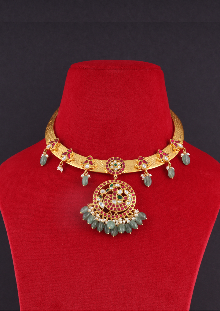 Rajdeepika Jadau Kundan Hasli Necklace
