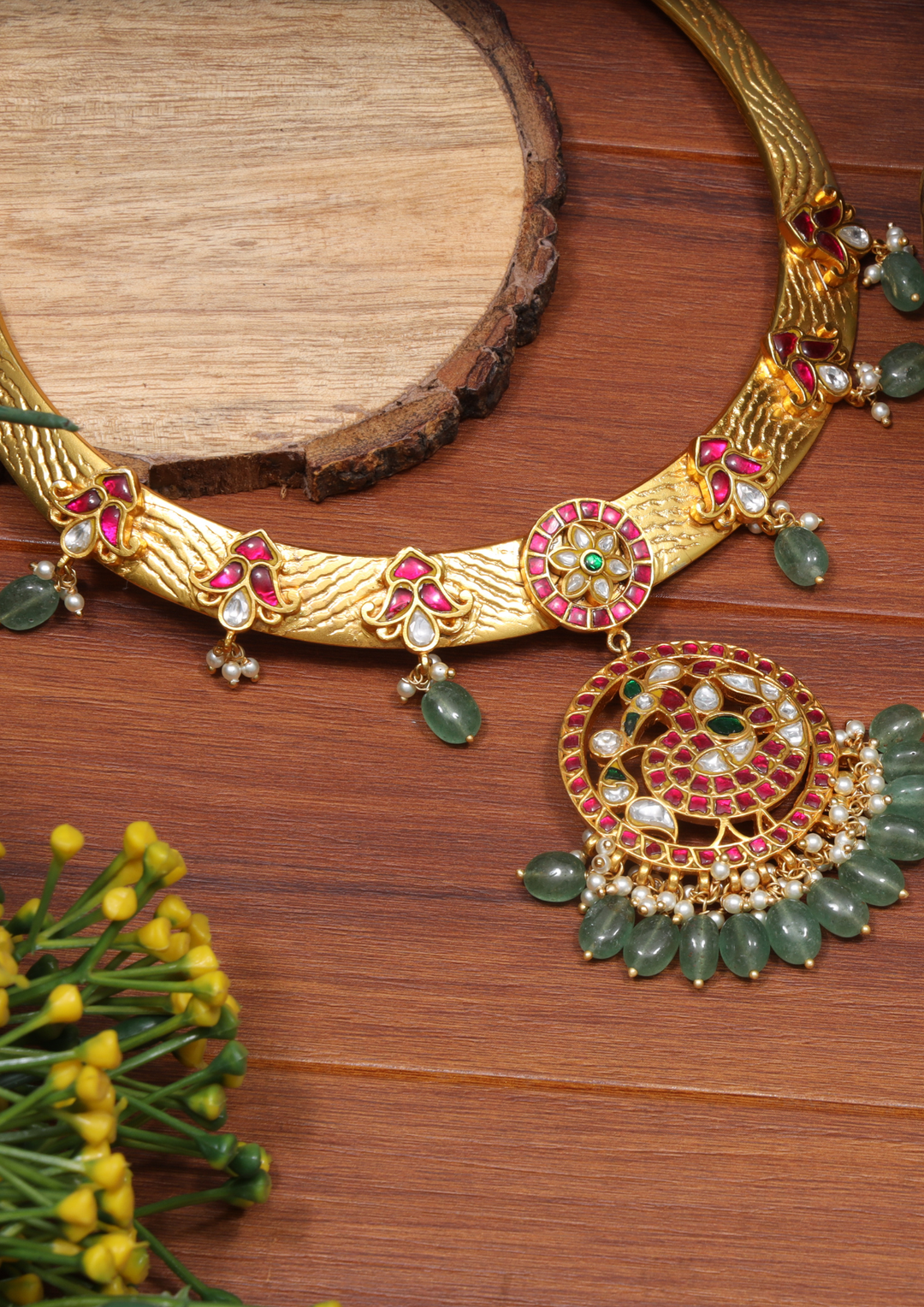 Rajdeepika Jadau Kundan Hasli Necklace