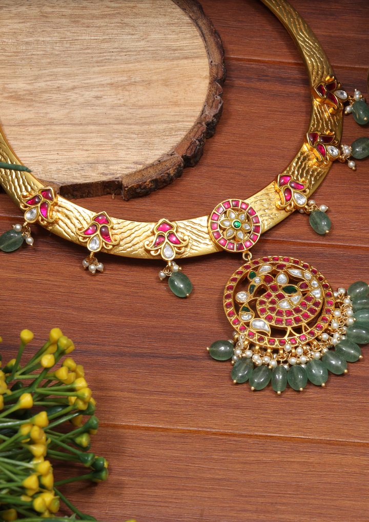 Rajdeepika Jadau Kundan Hasli Necklace