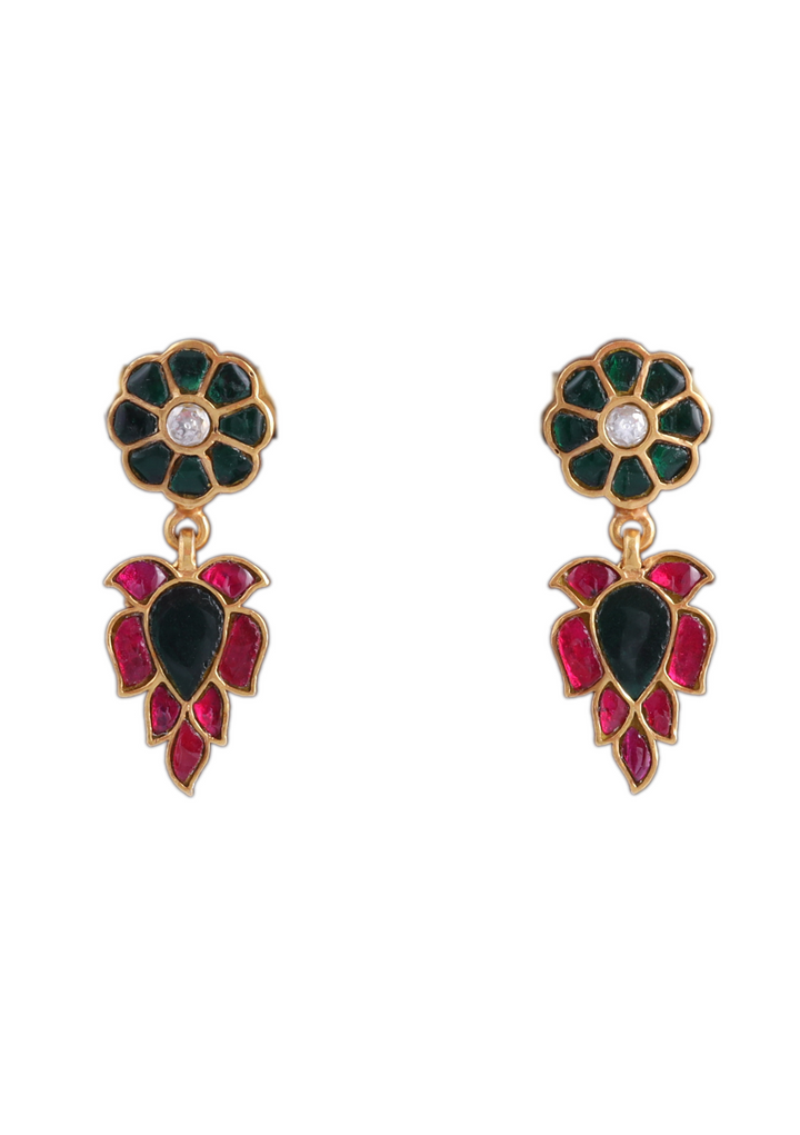 Elite Floral Pattern Jadau Kundan Earrings