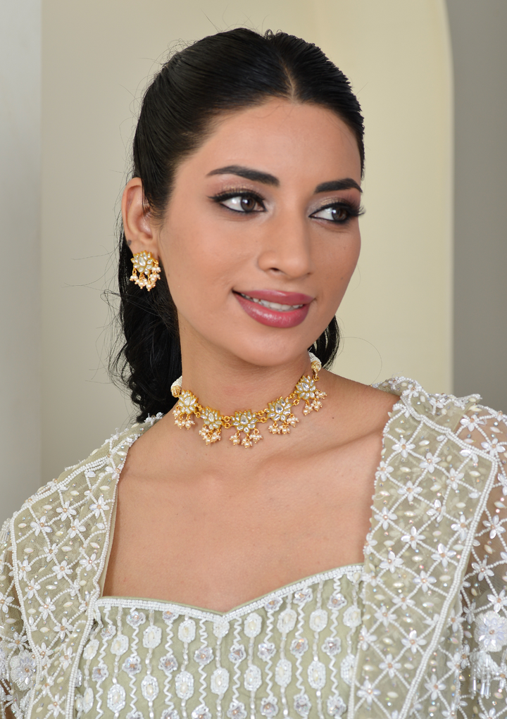 Neerja White Jadau Kundan Choker Necklace