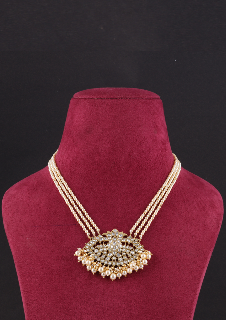 Sarada White Jadau Kundan Necklace