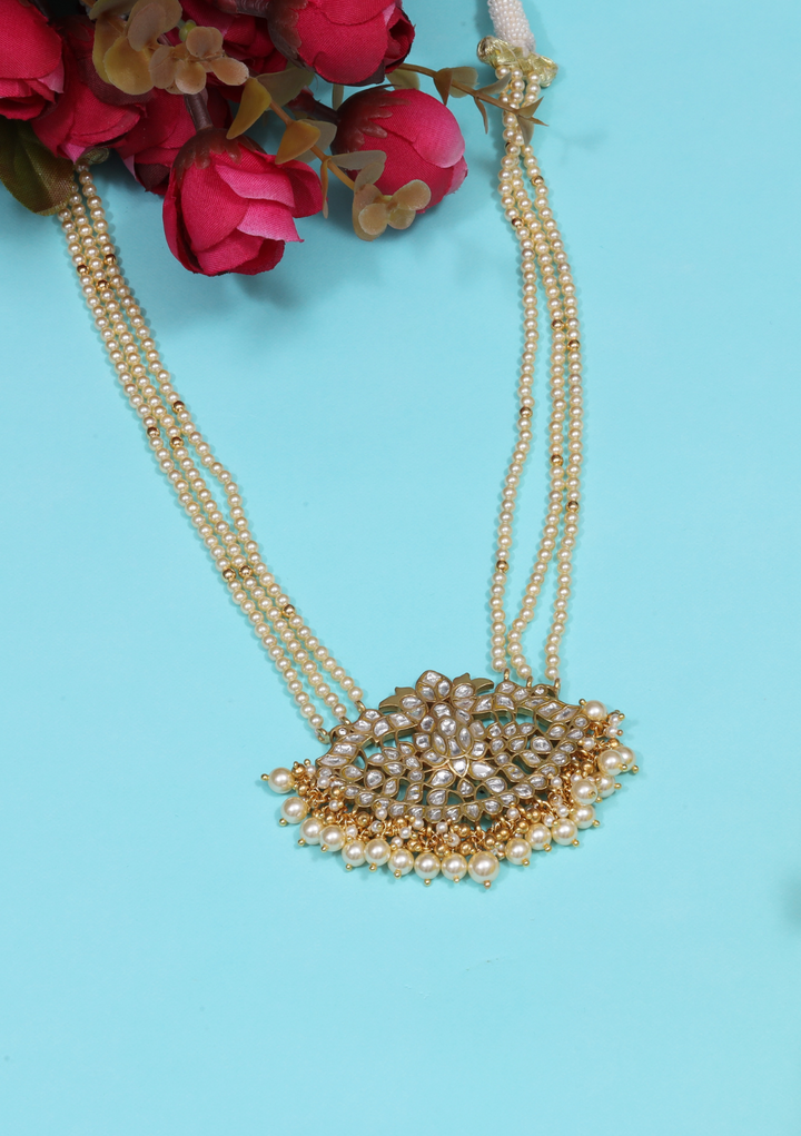 Sarada White Jadau Kundan Necklace