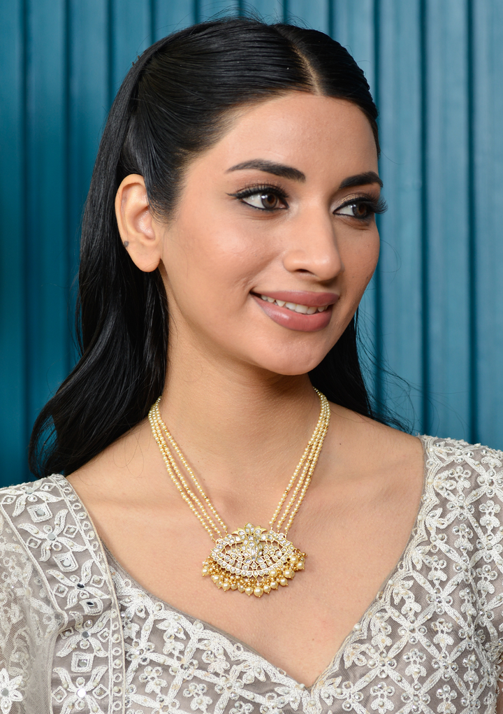 Sarada White Jadau Kundan Necklace