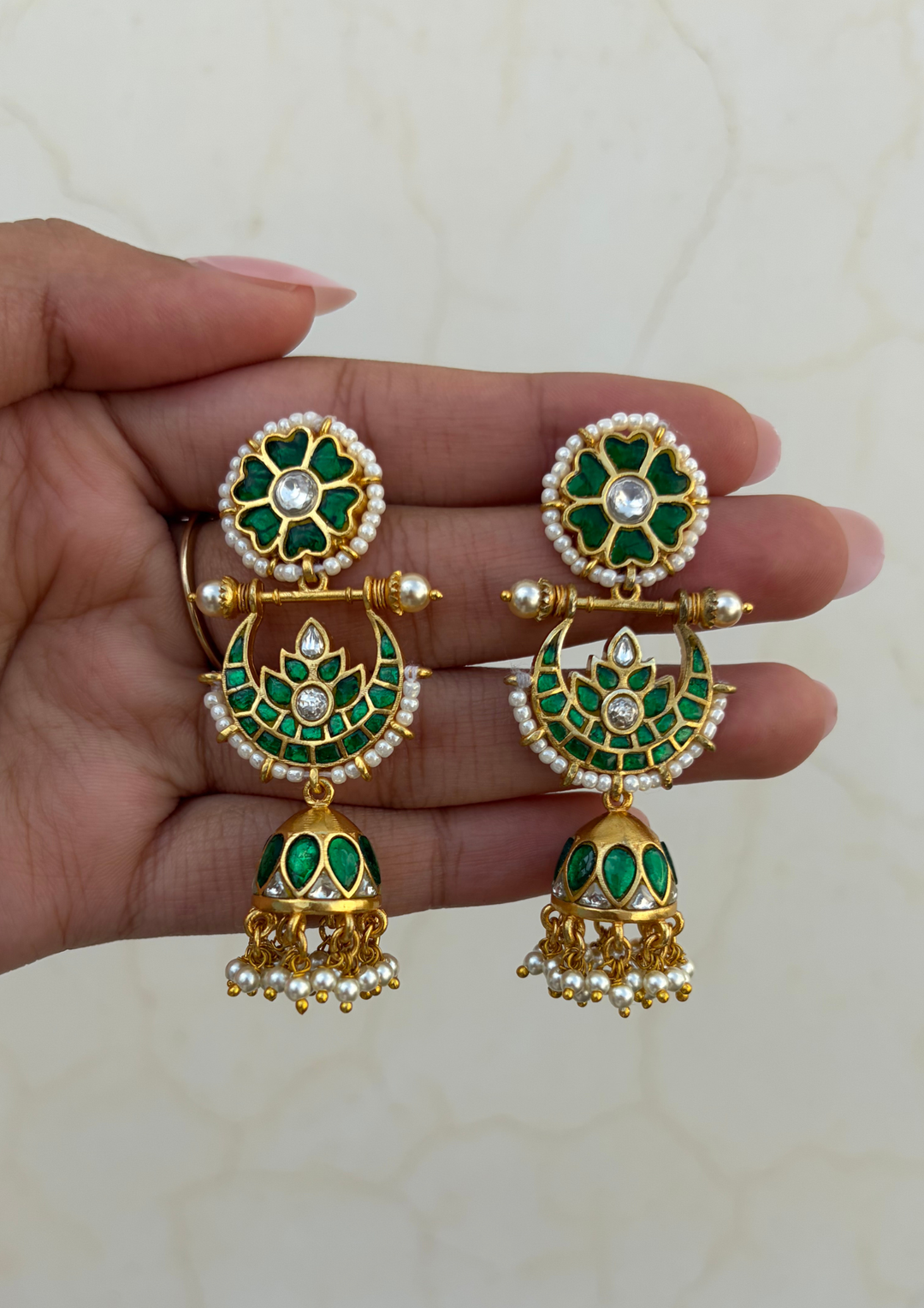 Aradhna Jadau Kundan Jhumka Earrings
