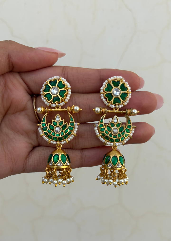Aradhna Jadau Kundan Jhumka Earrings