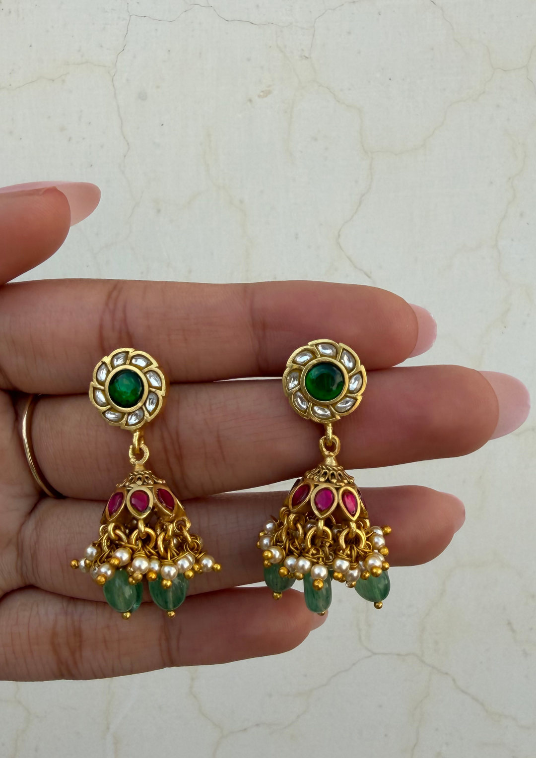 Padma Jadau Kundan Jhumka Earrings