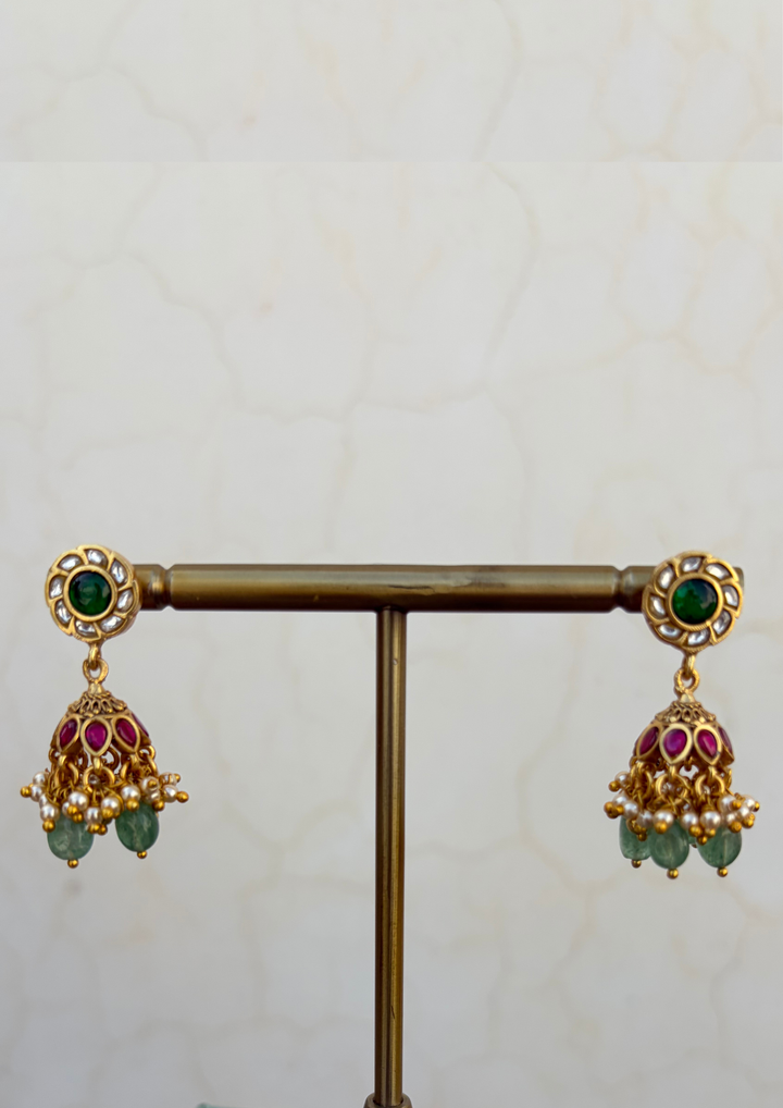 Padma Jadau Kundan Jhumka Earrings