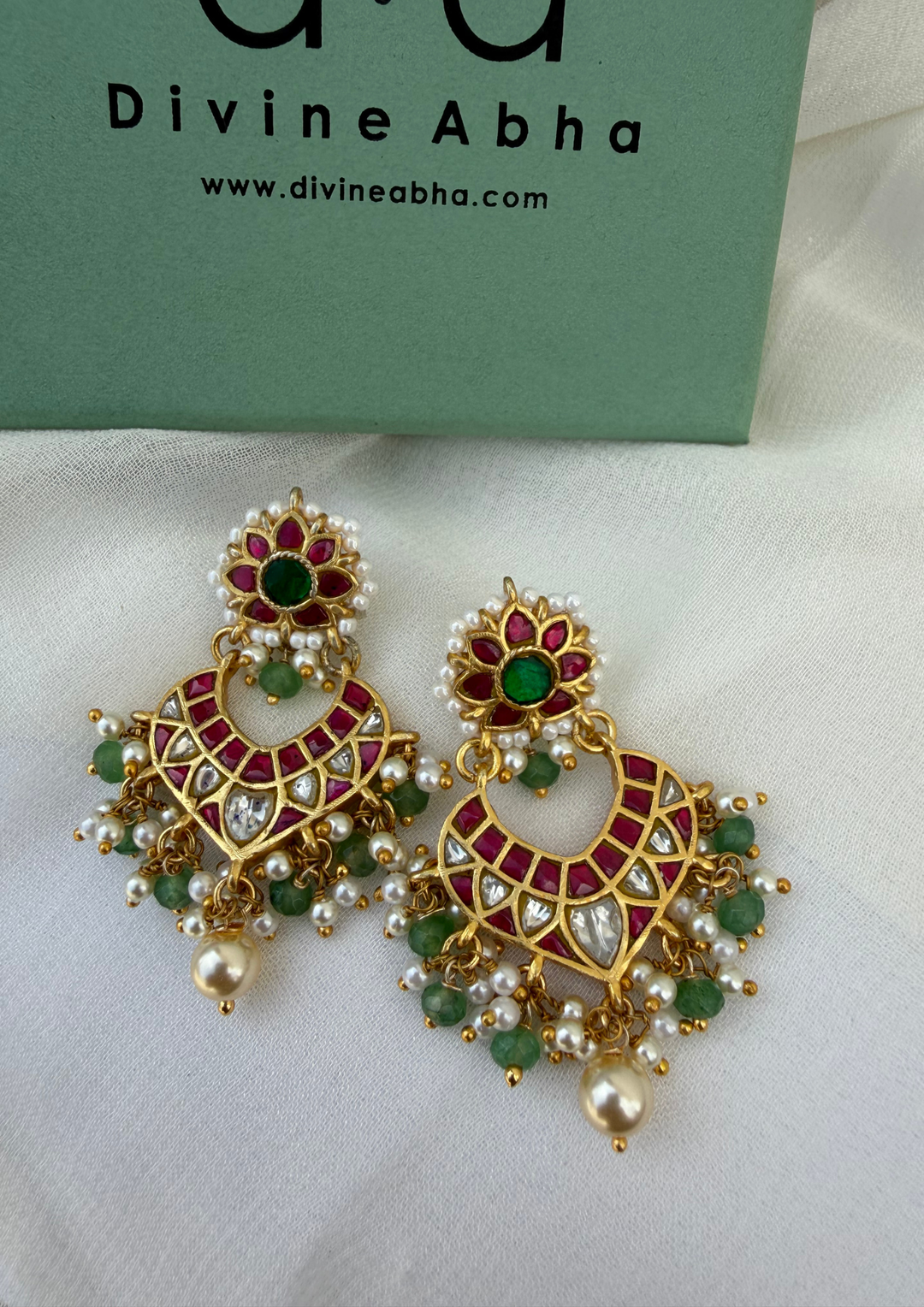 Eshal Jadau Kundan Chandbali Earrings