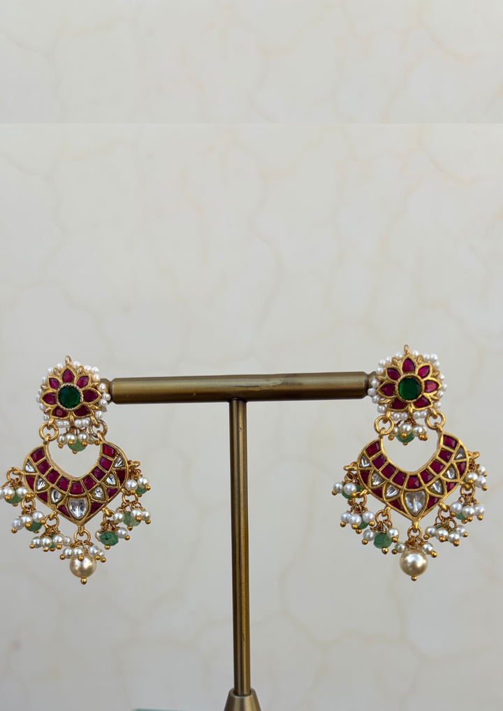 Eshal Jadau Kundan Chandbali Earrings