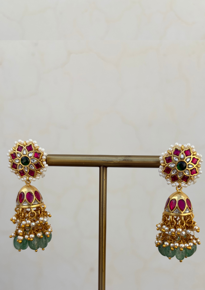 Aarna Jadau Kundan Jhumka Earrings