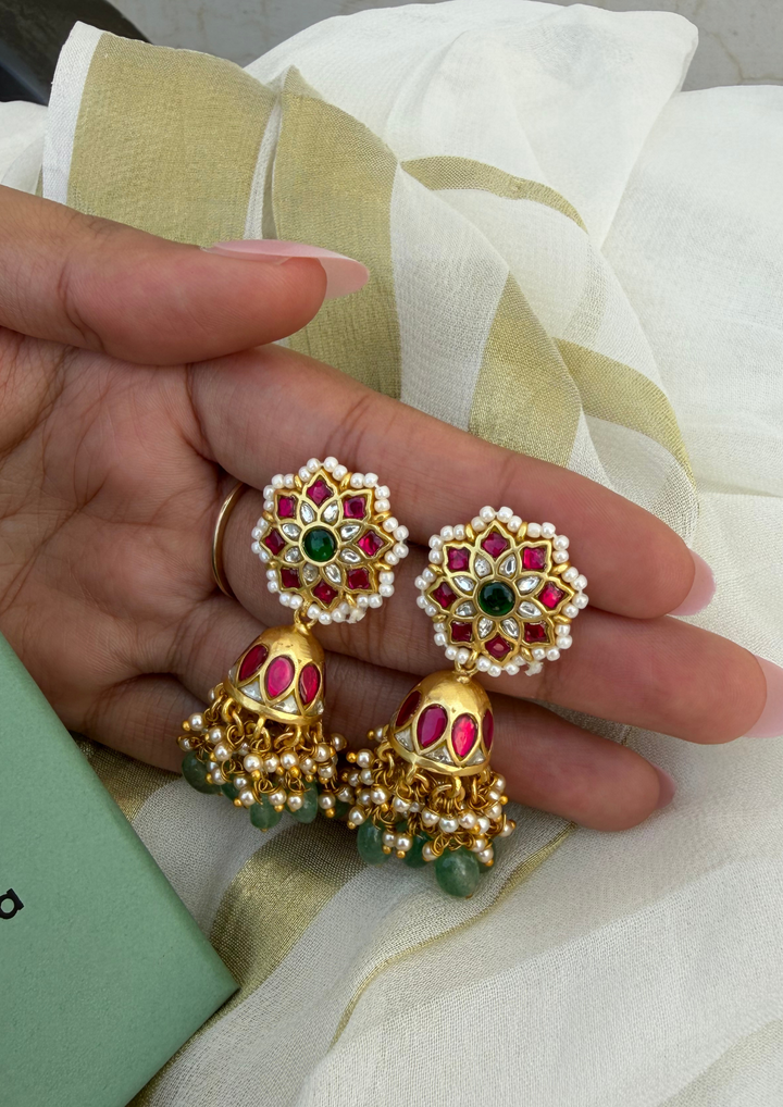 Aarna Jadau Kundan Jhumka Earrings
