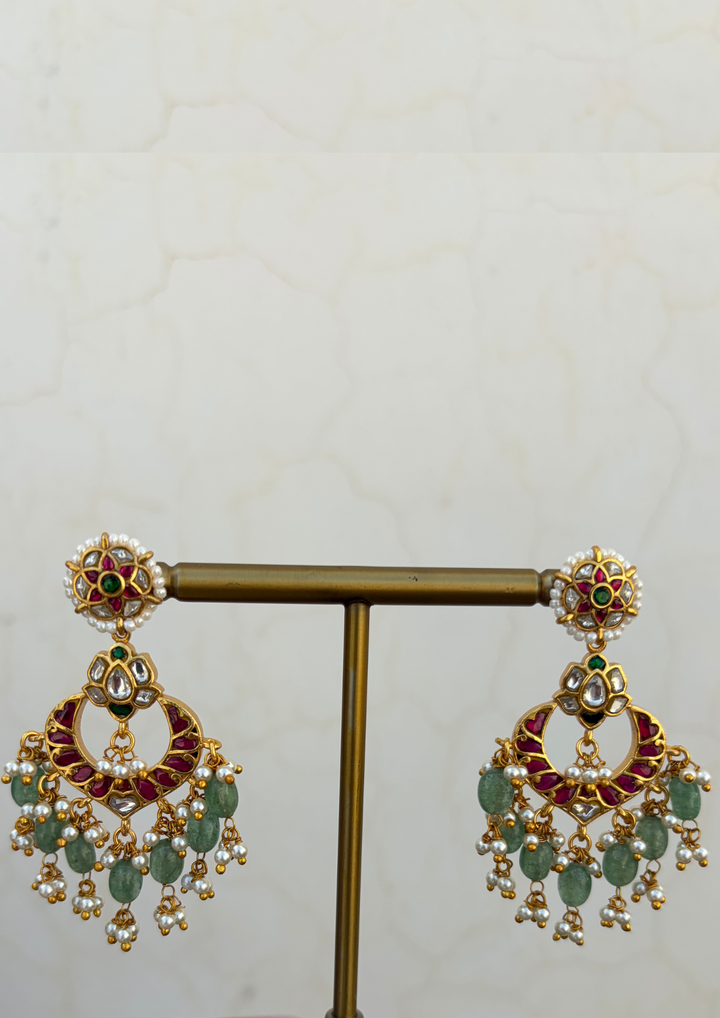 Ahyana Jadau Kundan Chandbali Earrings
