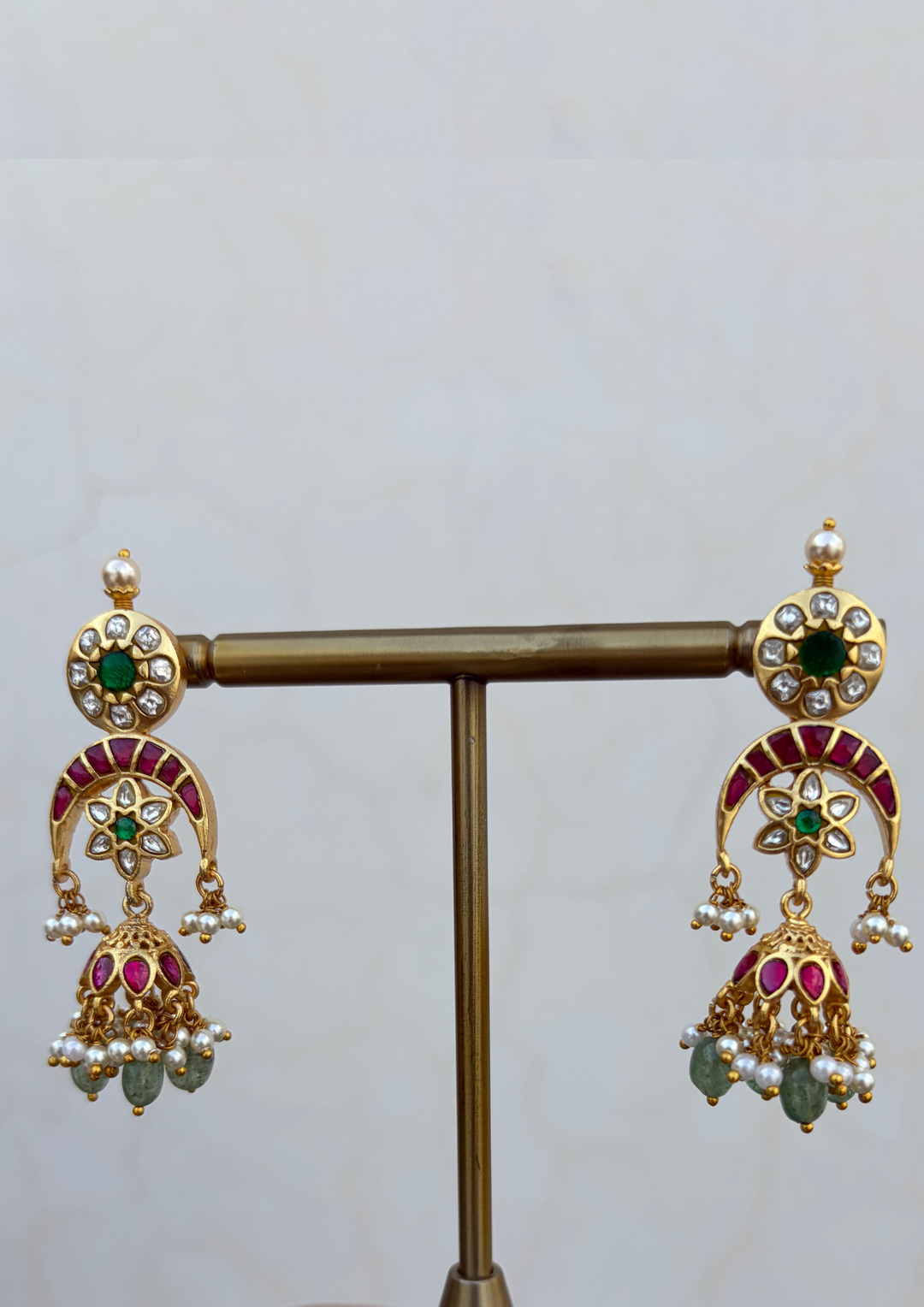 Katha Jadau Kundan Jhumka Earrings