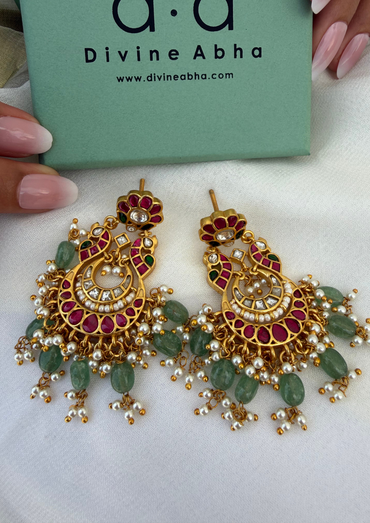 Irya Jadau Kundan Chandbali Earrings