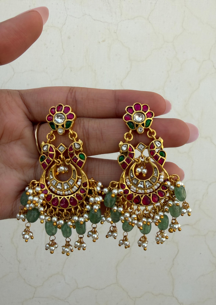Irya Jadau Kundan Chandbali Earrings