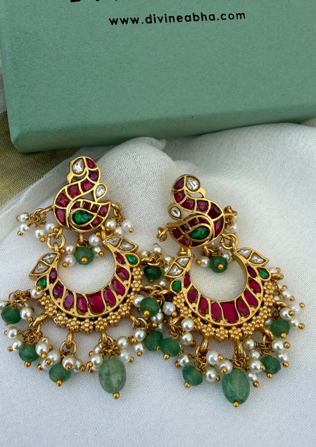 Kalika Jadau Kundan Chandbali Earrings