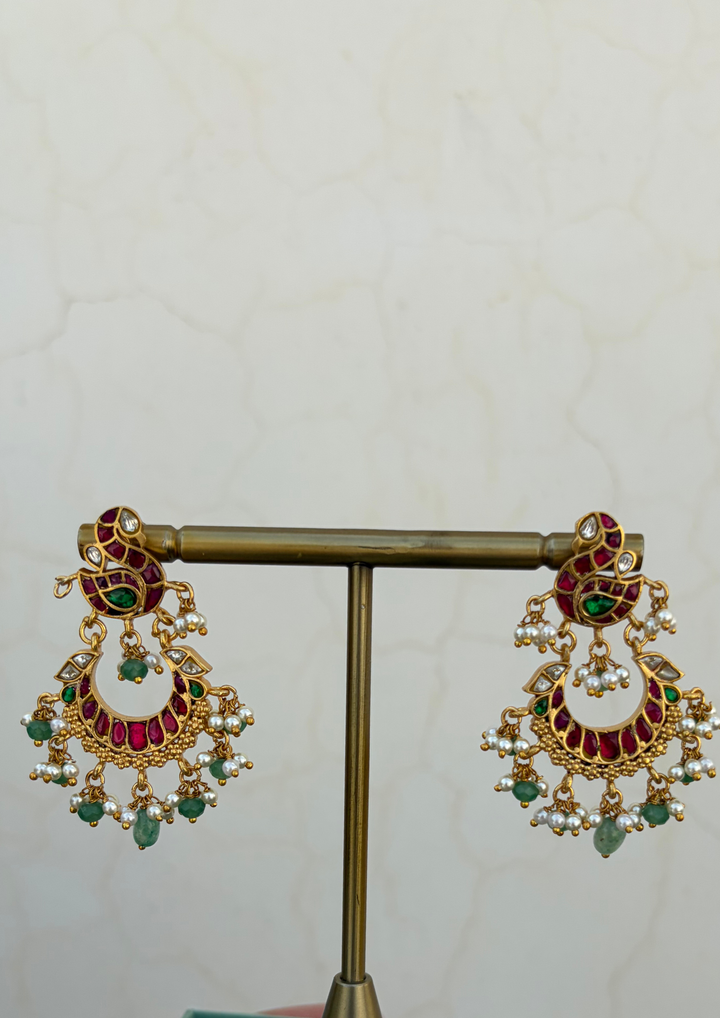 Kalika Jadau Kundan Chandbali Earrings
