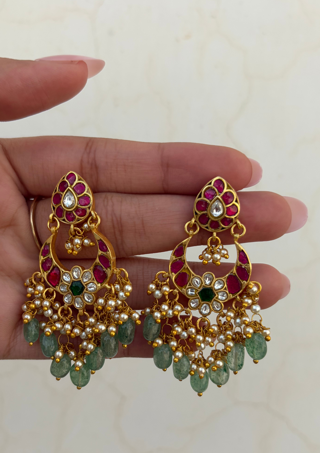 Rukh Jadau Kundan Chandbali Earrings