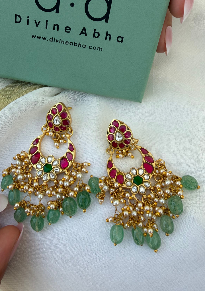 Rukh Jadau Kundan Chandbali Earrings