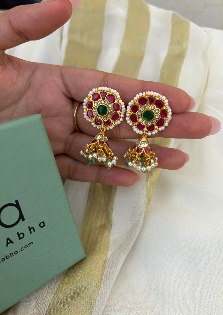 Saanjh Jadau Kundan Jhumka Earrings