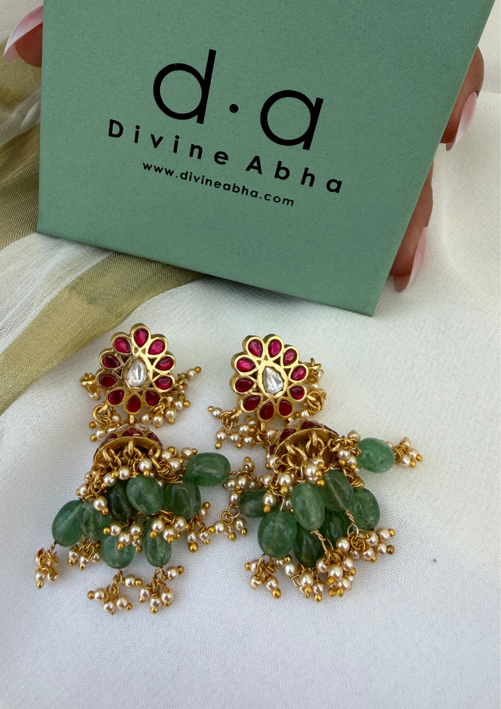 Dhanyasri Jadau Kundan Jhumka Earrings