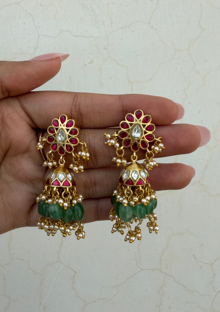 Dhanyasri Jadau Kundan Jhumka Earrings