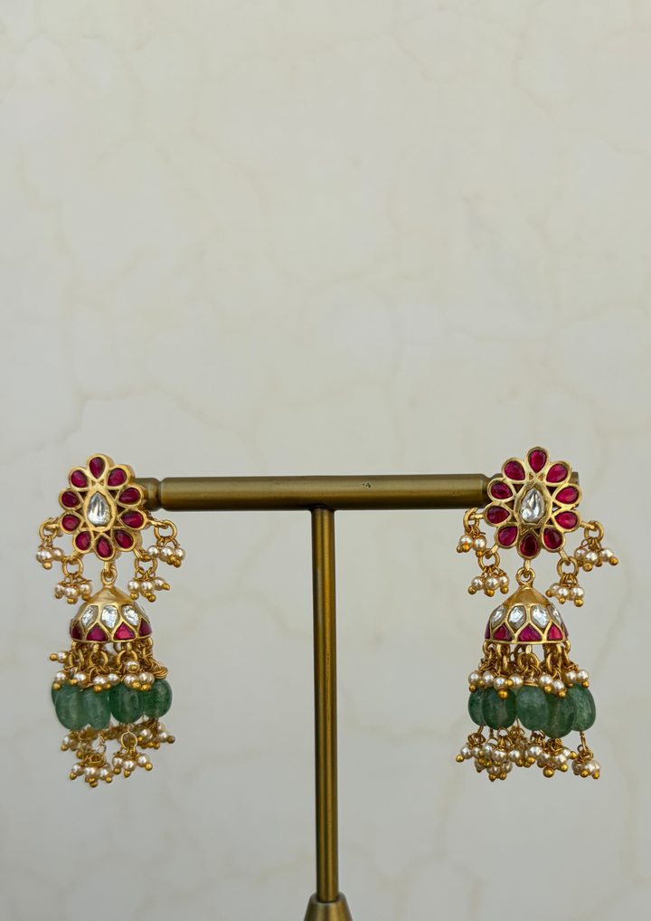 Dhanyasri Jadau Kundan Jhumka Earrings