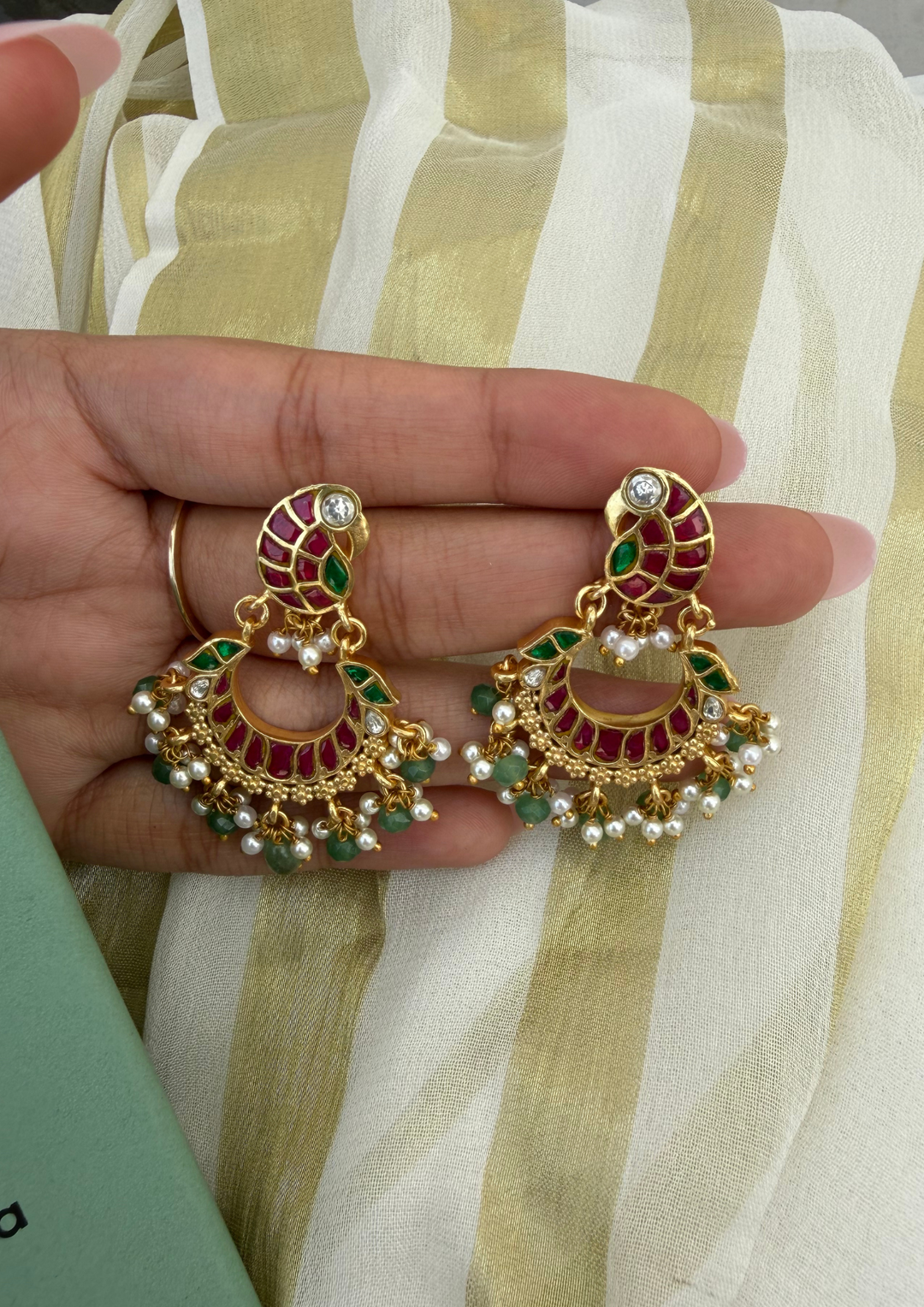 Varaz Jadau Kundan Chandbali Earrings
