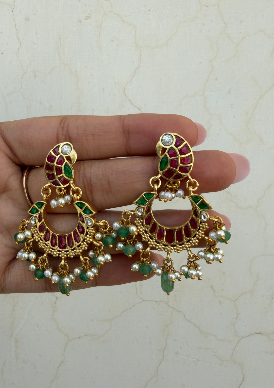 Varaz Jadau Kundan Chandbali Earrings