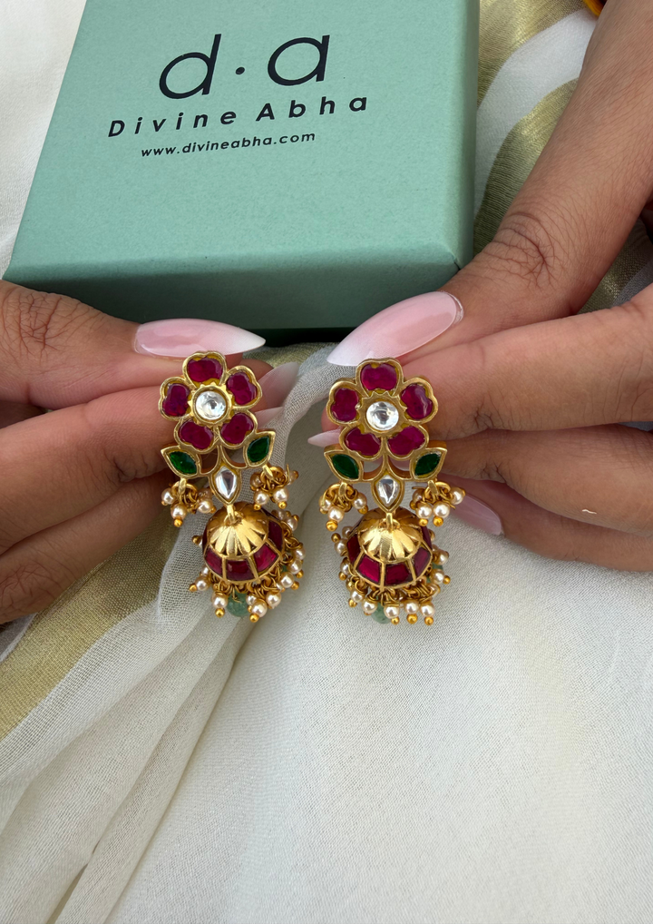Zarna Jadau Kundan Jhumka Earrings