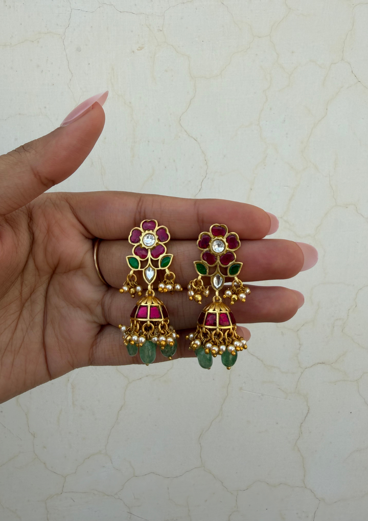 Zarna Jadau Kundan Jhumka Earrings