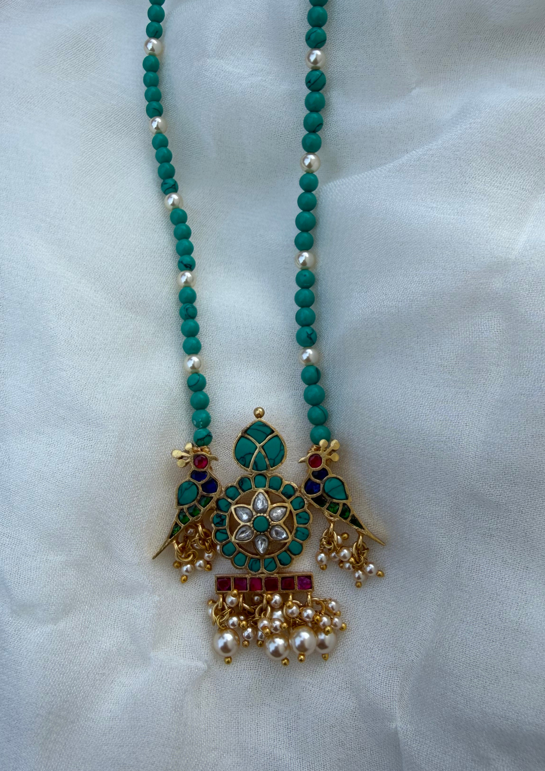 Kanchan Jadau Kundan Firoza Necklace