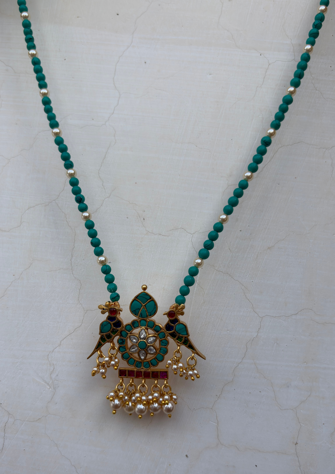 Kanchan Jadau Kundan Firoza Necklace