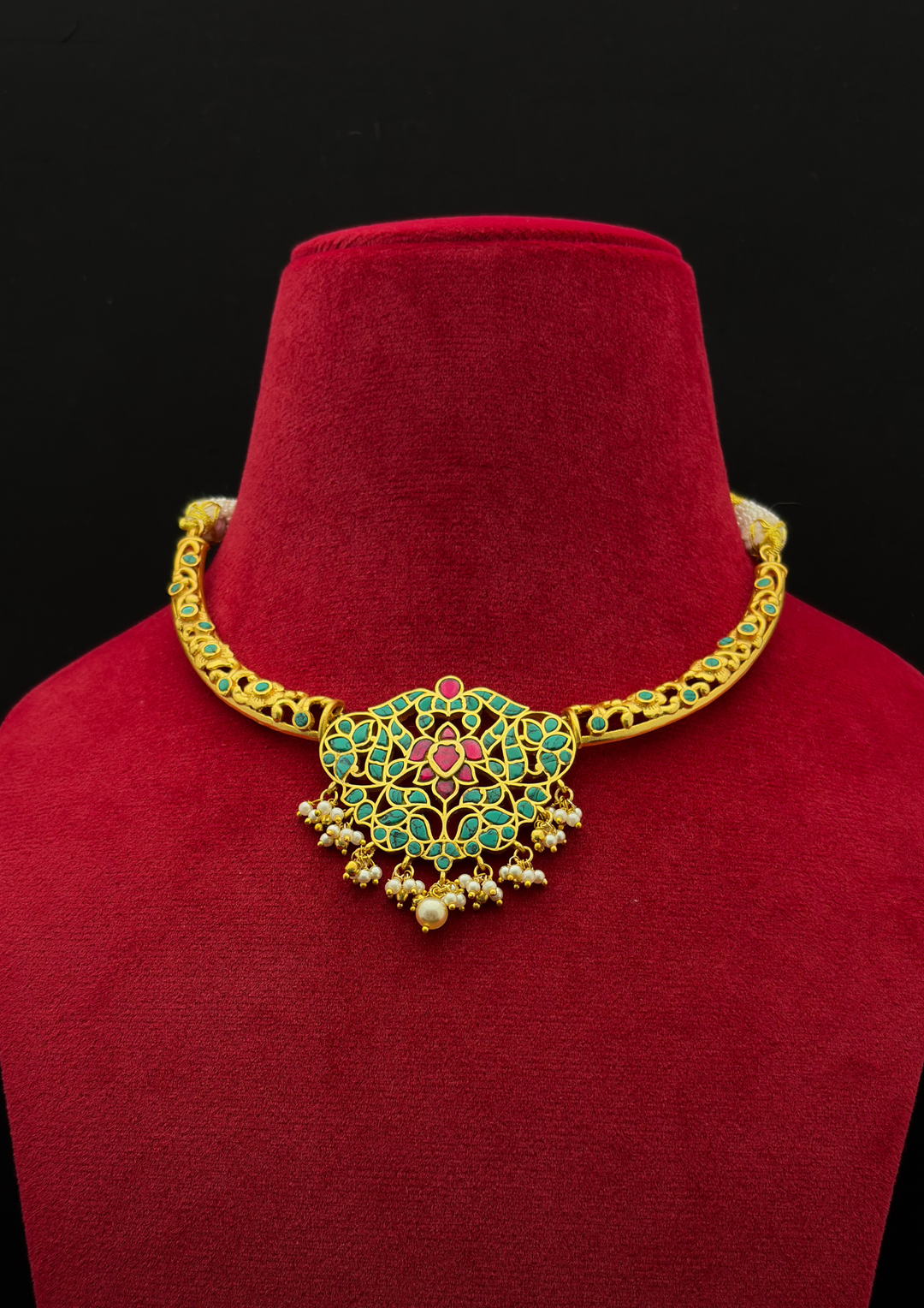 Zarika Jadau Kundan Firoza Hasli Necklace