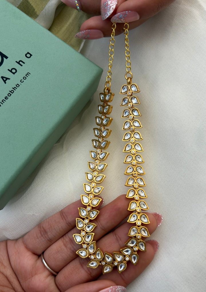 Nira White Jadau Kundan Minimal Choker Necklace