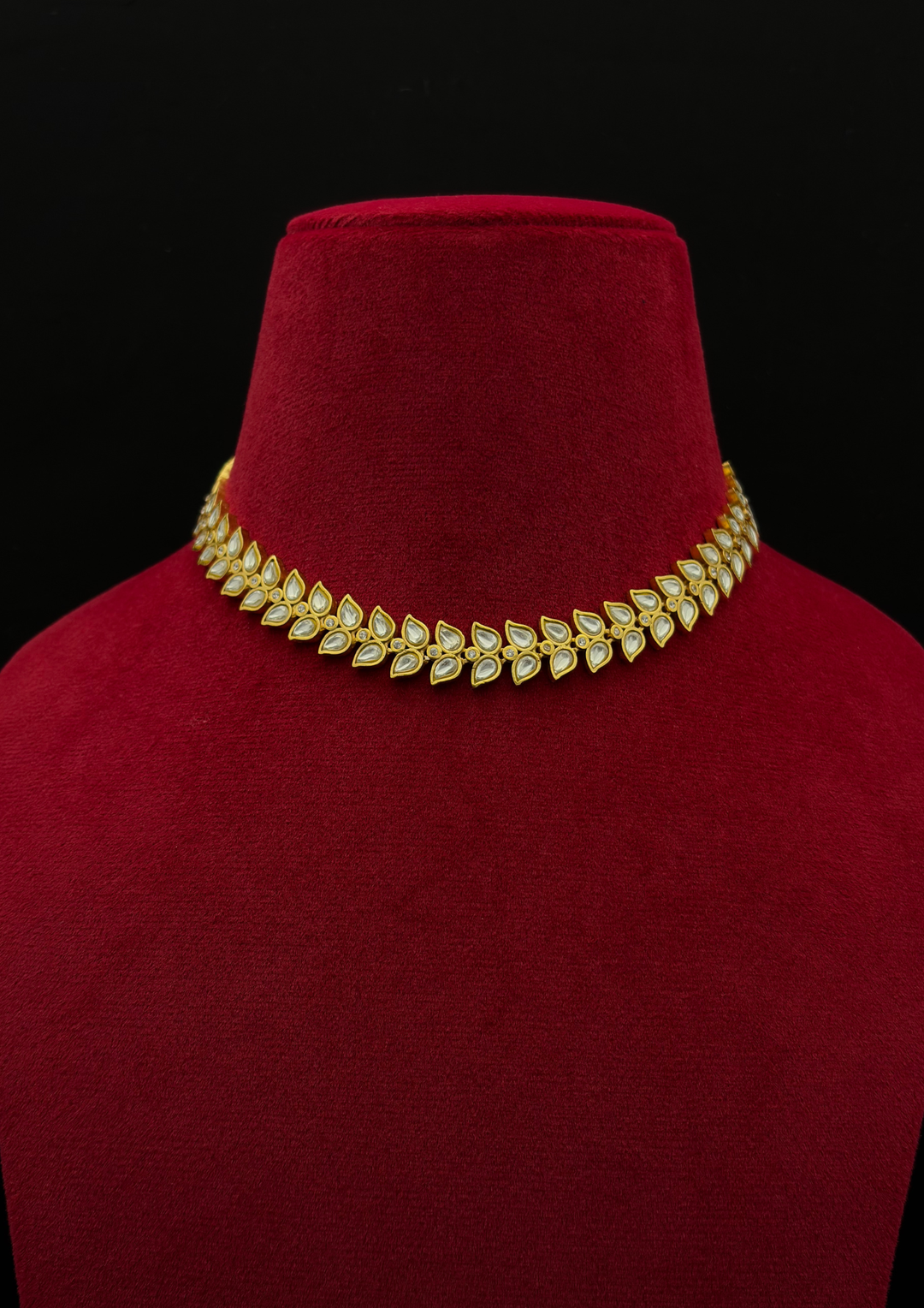 Nira White Jadau Kundan Minimal Choker Necklace