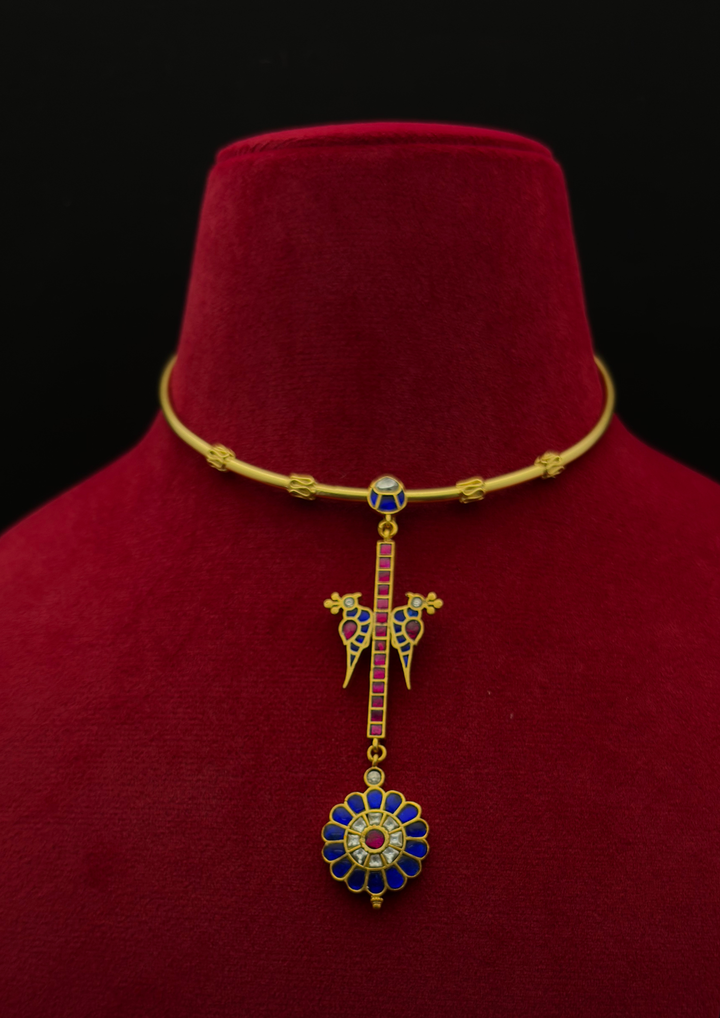 Avelika Jadau Kundan Hasli Necklace with Detachable Pendant