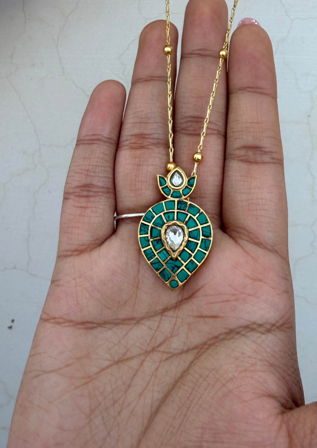 Haritvi Jadau Kundan Firoza Necklace