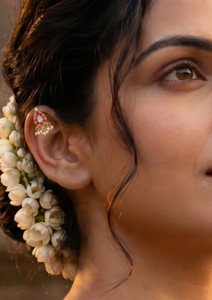 Charulekha Elegant Jadau Kundan Bugadi Earrings