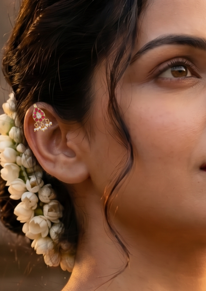 Charulekha Elegant Jadau Kundan Bugadi Earrings