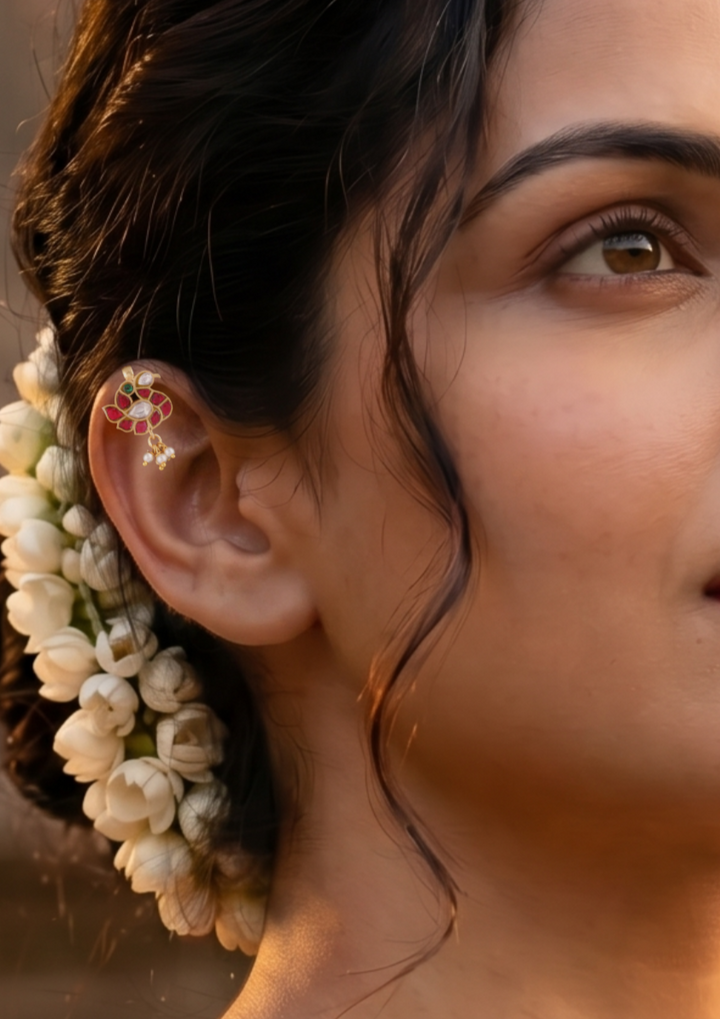 Vaishnavi Handcrafted Jadau Kundan Bugadi Earrings