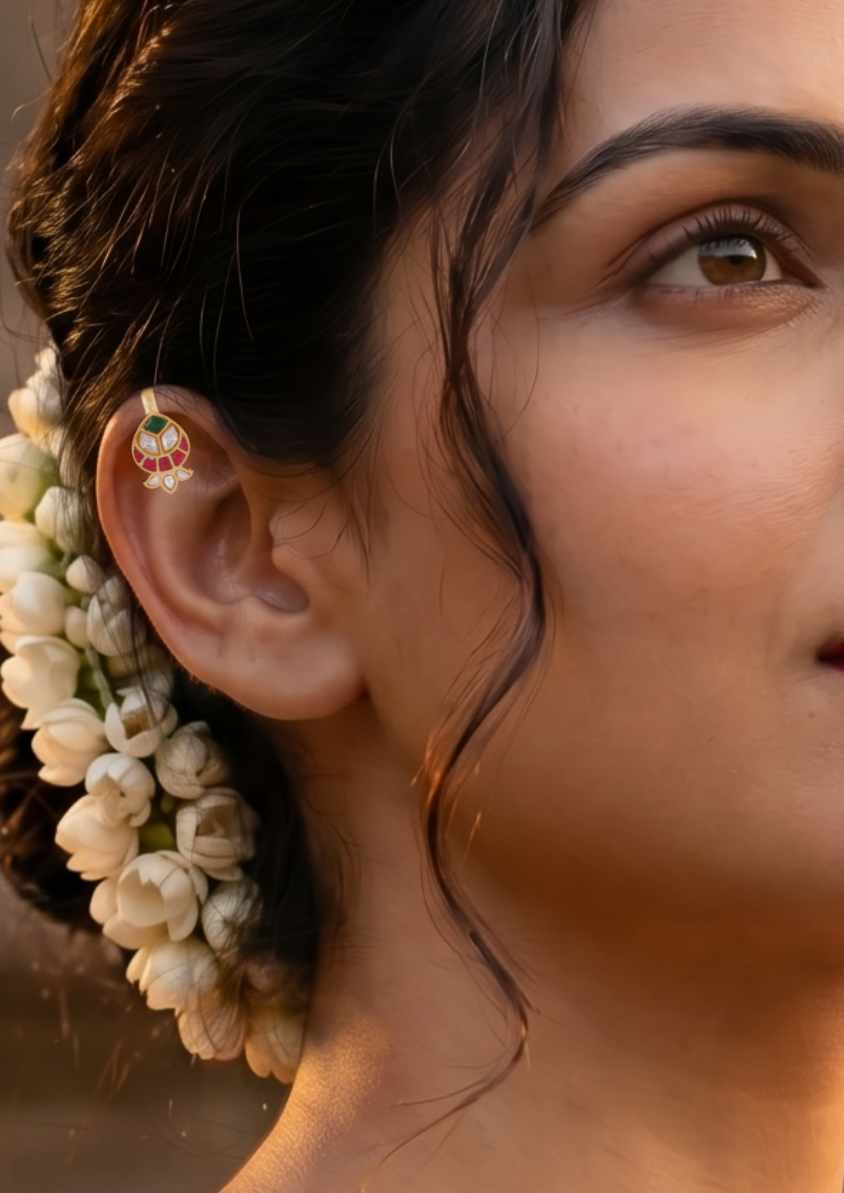 Mrinalini Handcrafted Jadau Kundan Bugadi Earrings