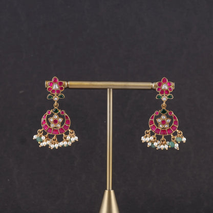 Simple and Classic Real Jadau kundan Chandbali Earrings