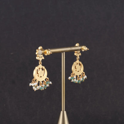 Simple and Classic Real Jadau kundan Chandbali Earrings