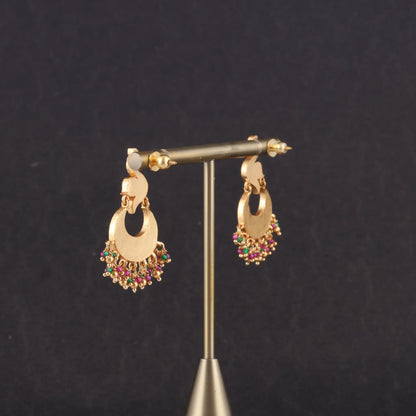 Designer Elegant Peacock Jadau Kundan Chandbali Earrings