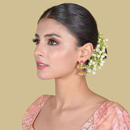 Simple and Elegant Small Jadau Kundan Jhumka Earrings